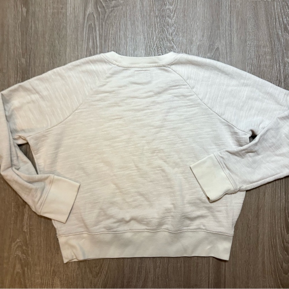 J.Crew Vintage Fleece Ivory Embroidered Sweatshirt Small​ - Picture 9 of 9
